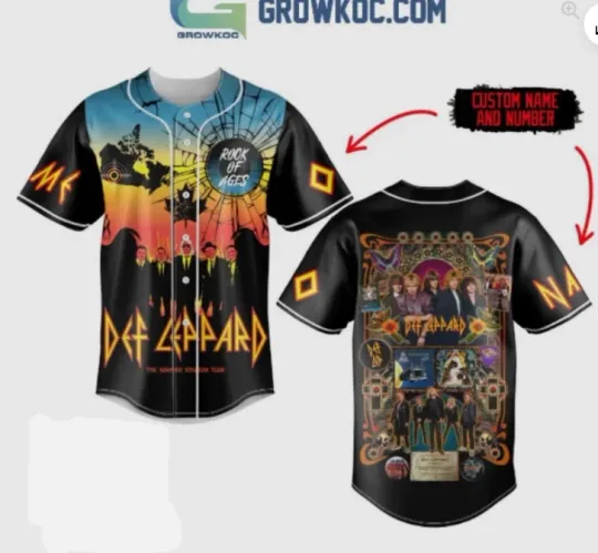 Def Leppard Summer Tour 2025 Personalized baseball jersey, new 3d gift
