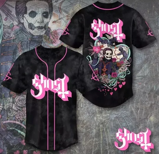 Ghost Band Baseball Jersey, 2025 Ghost Band World Tour Baseball Jersey Gifts Fan