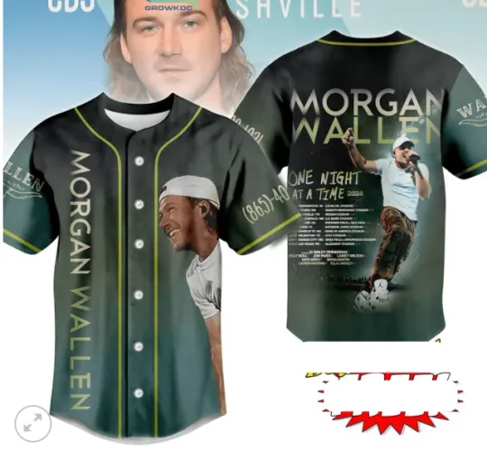 Wallen Western One Night At A Time Tour baseball jersey, 3d gift,2025 hot