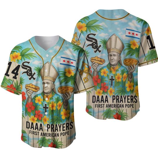 Da Prayers White Sox Pope Jersey Shirt First American Pope Leo