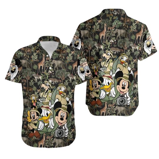 Mickey Safari Shirt, Disney Animal Kingdom Hawaiian Shirt, Disney Safari Trip
