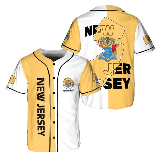 Personalized Name New Jersey Baseball Jersey Shirts NJ New Jersey State Shirts