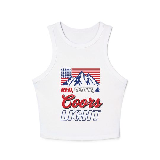Patriotic CCOORS Light Crop Tank Top for Women - Summer Outdoor Sportswear, Independence Day Outfit