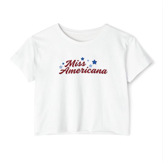 Miss Americana T Swift Women's Crop Top - Vintage Inspired Casual Tee for Summer and Concerts