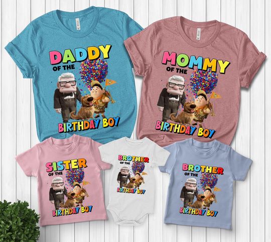 Disney Up Movie Family Birthday Shirt, Up Birthday Shirt, Carl Fredricksen Russell Family Shirt, Disneyland Birthday Party