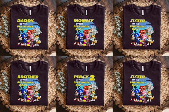 Personalized Sonic Birthday Shirt, Custom Sonic Shirt, Sonic Hedgehog Birthday Shirt, Birthday Boy Girl Shirt, Custom Family Birthday
