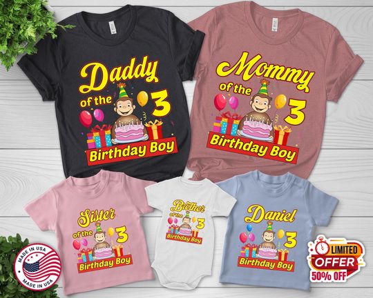 Curious George Shirt Curious George Birthday Shirt Curious George Family Shirt Family Birthday Gift For Girl And Boys Shirt