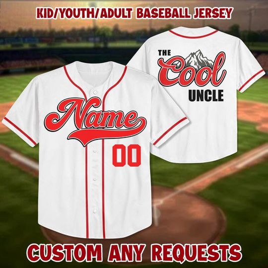 Personalized The Cool Papa, Uncle Jersey, Dad Baseball Jersey, Matching Family Birthday Party, Gift for Baseball fan