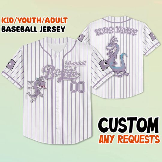 Custom Randall Boggs Monsters University Baseball Jersey, Personalized Name & Number Shirt, Monsters Fan Baseball Jersey, Disney Trip Tee