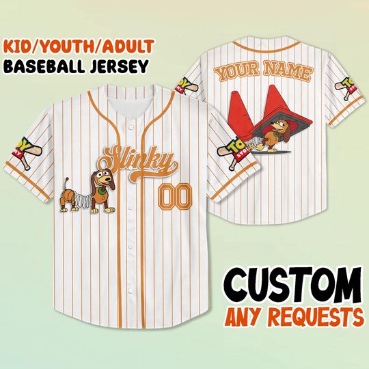 Custom Slinky Dog Baseball Jersey, Toy Story Disney Shirt, Funny Disney Dog Jersey, Personalized Disney Vacation Tee, Unisex Pixar Shirt