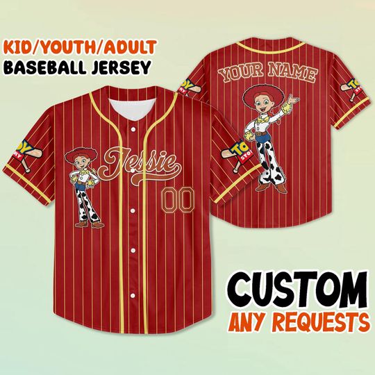 Jessie Baseball Jersey, Custom Toy Story Shirt, Disney Cowgirl Jersey, Personalized Disney Vacation Tee, Unisex Western Disney Shirt