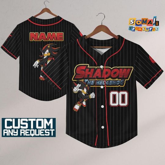 Personalize Sonic Shadow The Hedgehog Badass NDB09, Custom Baseball, Sonic the Hedgehog Sports Tee, Gamer Gift Outfit