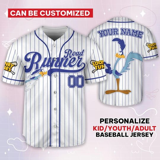 Custom Looney Road Runner Simple Baseball, Baseball Team Outfit, Gift for Space Jamz Fans, Tune Squad Jersey, Family Jersey