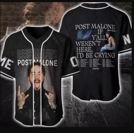 new, Post Malone Jelly Roll Big Ass Stadium Tour 2025 Baseball Jersey - hot