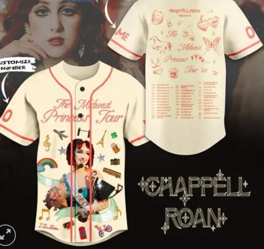 Chappell Roan The Midwest Princess Tour baseball jersey  3d gift 2025 hot