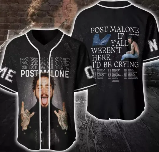 Post Malone  Big Ass Stadium Tour  Posty 2025 Tour Baseball Jersey shirt