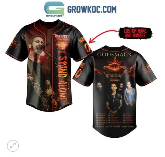 Discover Godsmack I Stand Alone Tour 2024 baseball jersey, 3d gift,2025 hot
