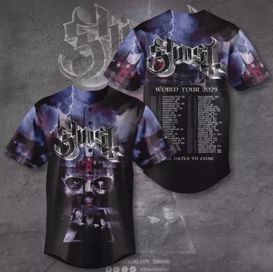 Ghost Band Baseball Jersey, 2025 Ghost Band World Tour Jersey Gifts Fan