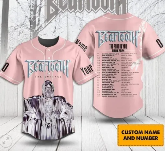 Beartooth The Plot In You Tour 2024 baseball jersey  3d gift 2025 hot