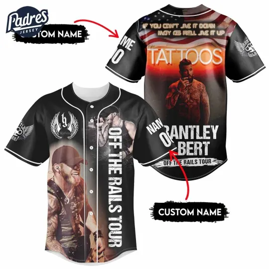 Brantley Gilbert Tour 2025 Baseball Jersey Outfit The Tattoos