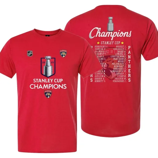 Florida Panthers 2025 Stanley Cup Champions Double-Sided T-Shirt