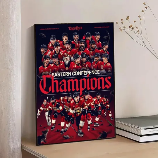 Florida Panthers 2025 Eastern Conference Champions NHL Poster