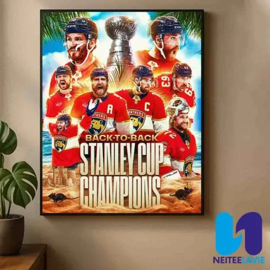 Florida Panthers 2025 Stanley Cup Champions Vertical Poster