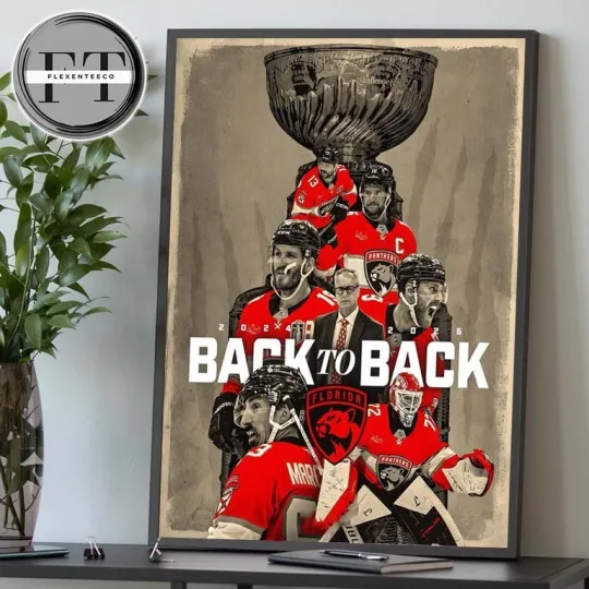 Florida Panthers Back-to-Back Stanley Cup Champions 2025 Premium Matte Vertical Poster