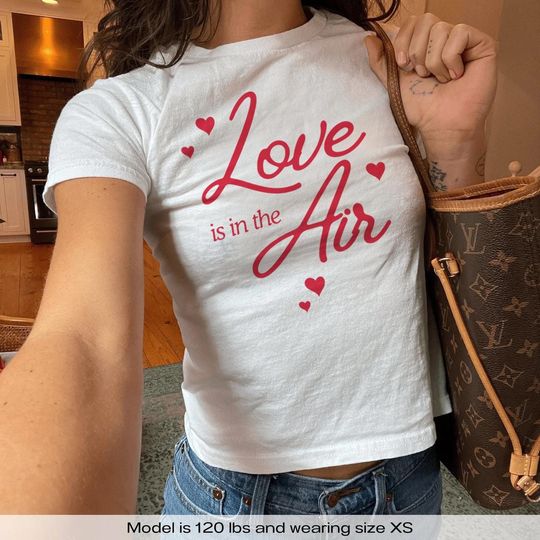 Love is in the Air Baby Tee - Valentine's Day Shirt for Her