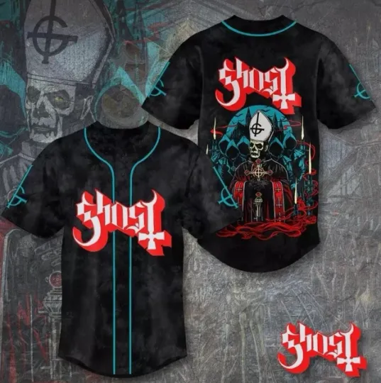 Ghost Band Baseball Jersey 2025 Ghost Band World Tour Baseball Jersey