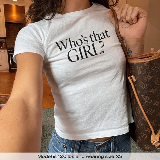 Who's That Girl Baby Tee, Trendy Baby Tee, Retro Baby Tee, Cute Crop Tee, Y2K Shirt