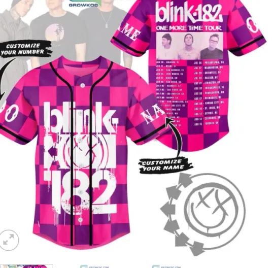 B182 One More Time Tour 2024 baseball jersey, 3d gift,2025 hot