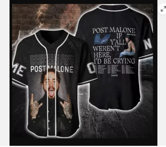 Post Malone Jelly Roll Big Ass Stadium Tour 2025 Baseball Jersey -trendy jersey