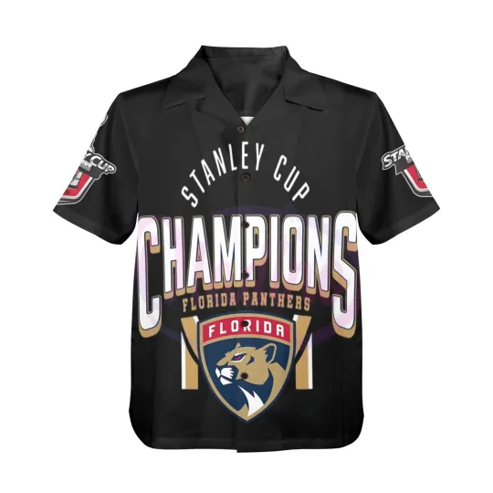 Hawaiian Button Shirt.  Florida Panthers. 2025 Stanley Cup Champions