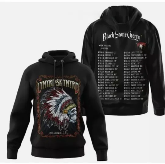 Lynyrd Skynyrd Black Stone Cherry hoodie 3d, 2025 tour hoodie, GIFT for fan