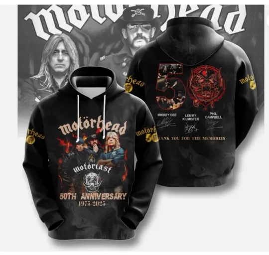 best shirt new Motorhead Band 3D Hoodie 3d - all printed, hot 2025