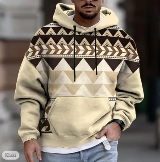 Mens Youth 2023 Ethnic 3D Printed Hooded Pullover Pocket Sweatshirts Hoodie 1645