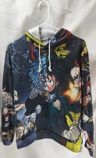 Hero Anime 3D Boku All Over Print Graphic Hoodie Pullover Unisex Small