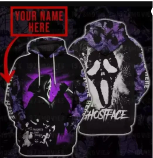 Personalized The Ghostface Scream 3D HOODIE HALLOWEEN GIFT CHRISTMAS GIFT
