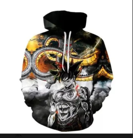 Hot Anime Dragon Hooded Goku 3D Hoodie 3d - all printed, hot 2025
