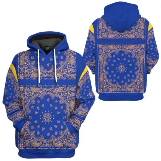 Discover Gearhumans 3D Royal Blue Bandana Snoop Tshirt Hoodie Apparel