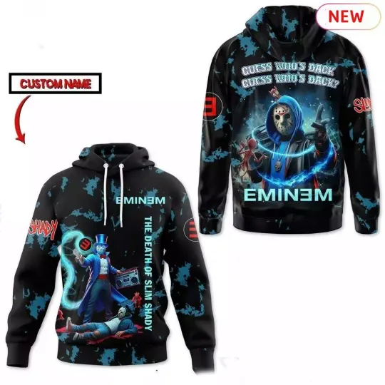 Custom Name Eminem - Guess Who Back The Death Of Slim Shady Hoodie3d
