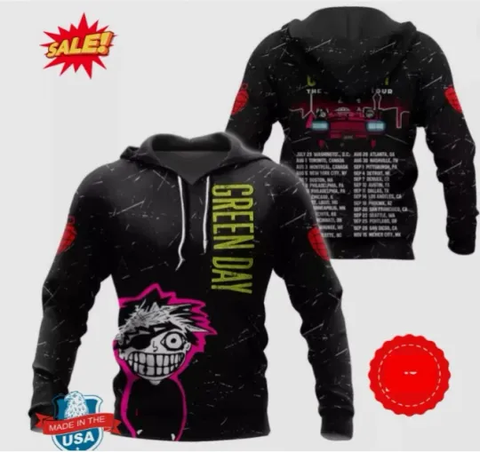 Green day Black The Saviors 2024 Hoodie 3D