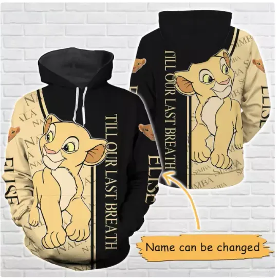 Custom Simba And Nala Couple HER 3D HOODIE HALLOWEEN GIFT BEST PRICE OVER PRINT
