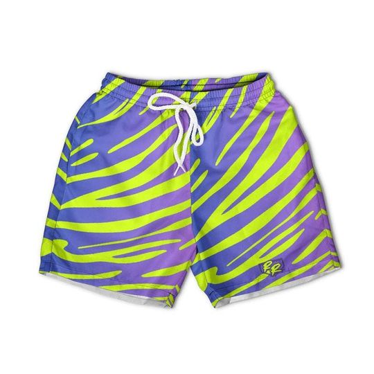Lime/Blue Tiger Stripe Shorts
