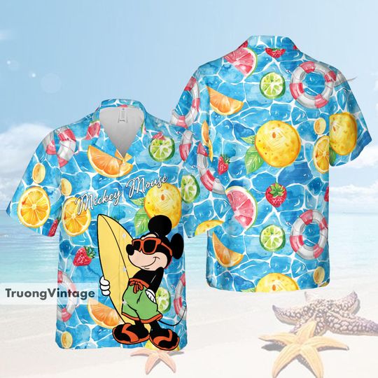 Custom Mickey Hawaiian Shirt And Short, Disney Mouse Shirt, Disney Aloha Shirt, Family Summer Vacation Shirt, Magic Kingdom Shirt