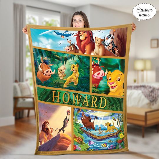 Personalized The Lion King Blanket, Lion King Blanket, Custom Name Baby Blanket, Gift For Birthday