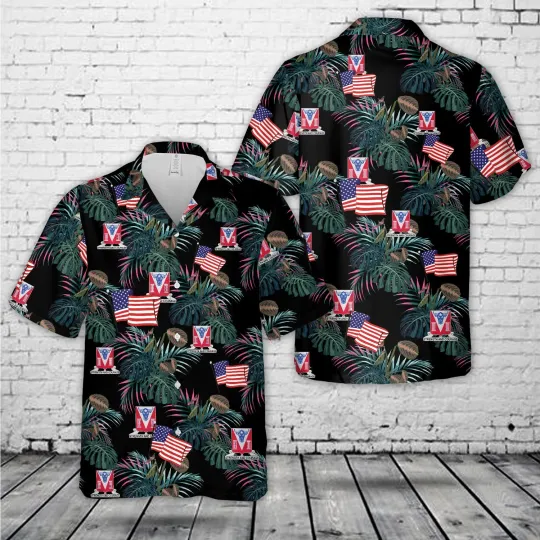 US Army 82nd Brigade Engineer Unit Crest Hawaiian Shirt