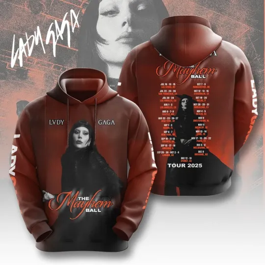 Ld ga Mayhem Tour 2025 3D Hoodie Music Fan Gift