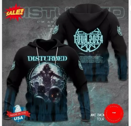 Disturbed Tour 2024 3D Hoodie